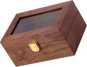 FRCOLOR 1pc Vintage Watch Display Box Lockable Organizer Slots - for Storing Watches and Jewelry Retro Style for Home Decor