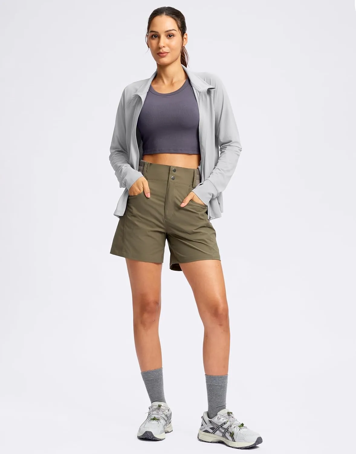 G Gradual Women's UPF 50  Lightweight Workout Jackets Sun Protection Zip Up 4 Pockets Long Sleeve Shirts Athletic Hiking