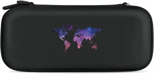 Galaxy World Map Hard Shell Travel Case with Rope 15 Game Card Pockets Compatible with Switch Protective
