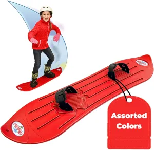 Geospace The Original Sledsterz Kids' Beginner Snowboard - Comes in Assorted Colors of Either Red, Blue or Green (Single Assorted Color Snowboard)