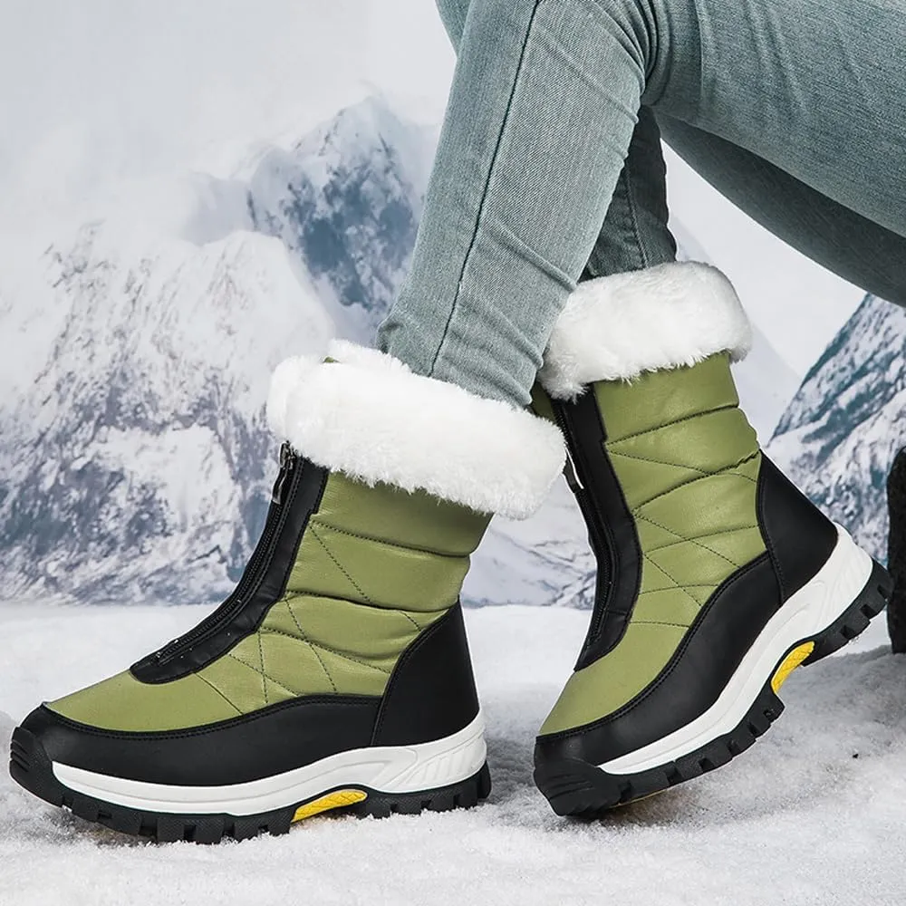 GEXECEUSS Womens Comfortable Snow Boots for Walking: Anti-Slip Mid-Calf Winter Boots - Durable Faux Fur Lined Booties for Women