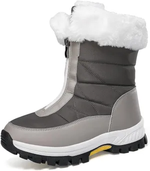 GEXECEUSS Womens Comfortable Snow Boots for Walking: Anti-Slip Mid-Calf Winter Boots - Durable Faux Fur Lined Booties for Women