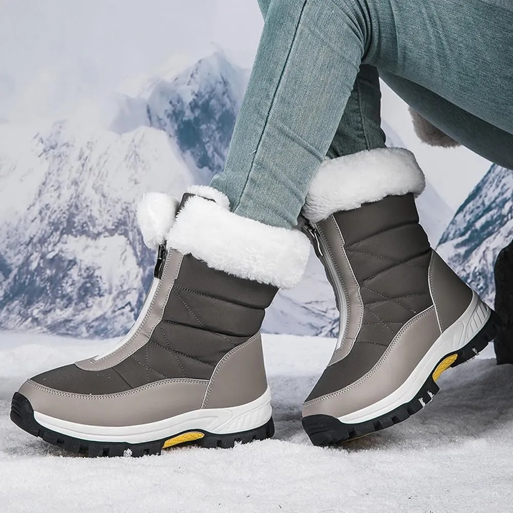 GEXECEUSS Womens Comfortable Snow Boots for Walking: Anti-Slip Mid-Calf Winter Boots - Durable Faux Fur Lined Booties for Women
