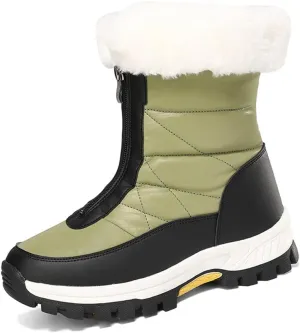 GEXECEUSS Womens Comfortable Snow Boots for Walking: Anti-Slip Mid-Calf Winter Boots - Durable Faux Fur Lined Booties for Women