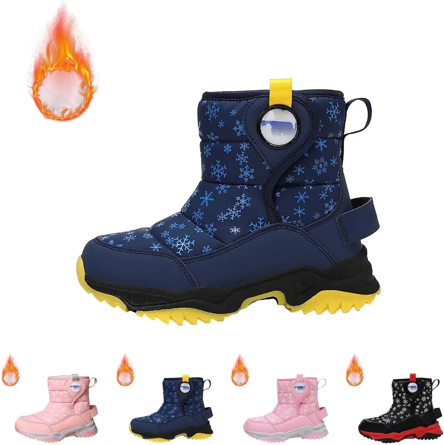 Girls Boys Snow Boots Outdoor Warm Comfortable Non Slip Mid Calf Padded Small Big Kids Winter Shoes Boots Girls Size 3