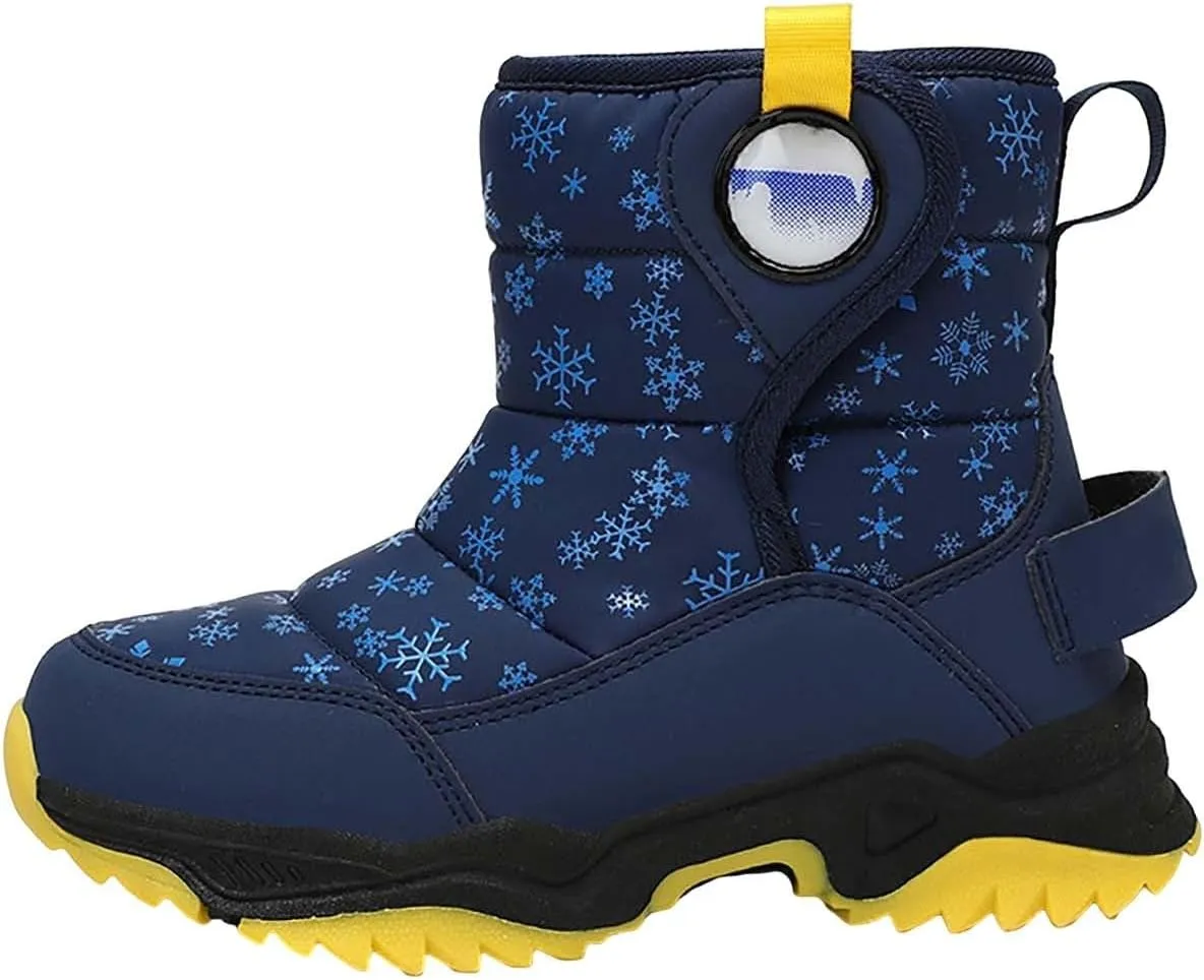 Girls Boys Snow Boots Outdoor Warm Comfortable Non Slip Mid Calf Padded Small Big Kids Winter Shoes Girls Boots Size 13
