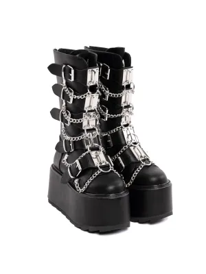 Glitch Silver Chain Platform Boots Y.R.U.