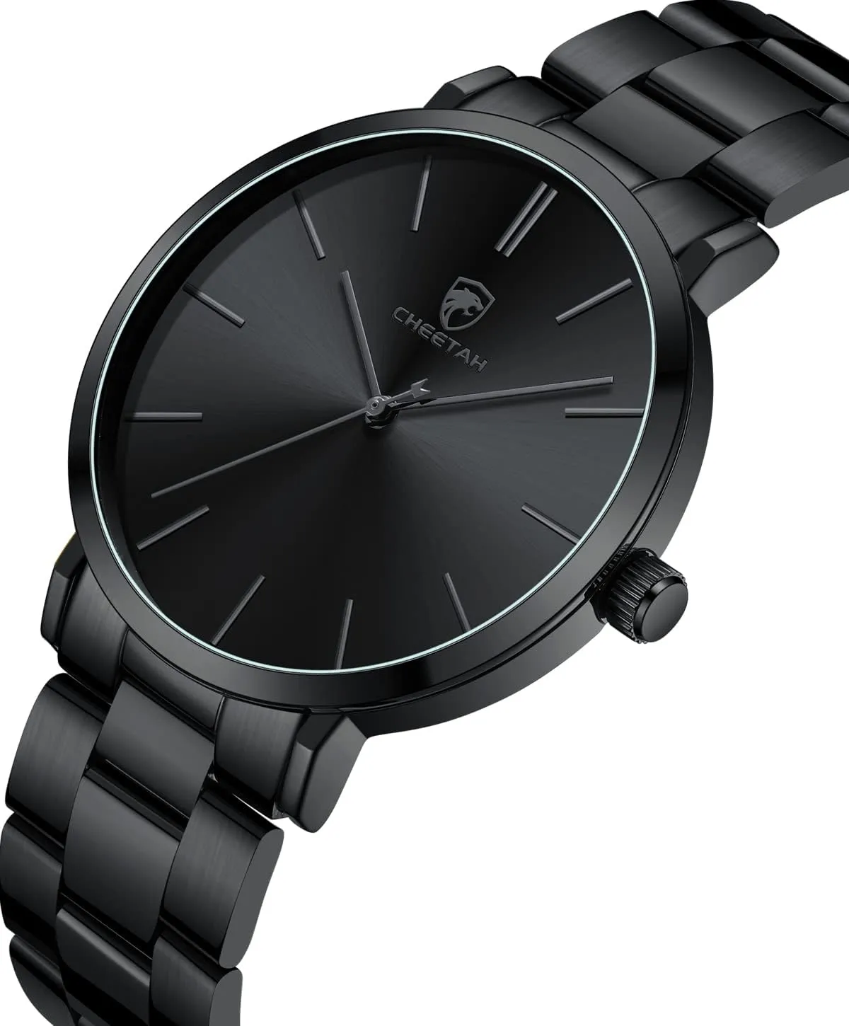GOLDEN HOUR Men's Watches Slim Minimalist Runway Plated Stainless Steel Quartz Analog Watch