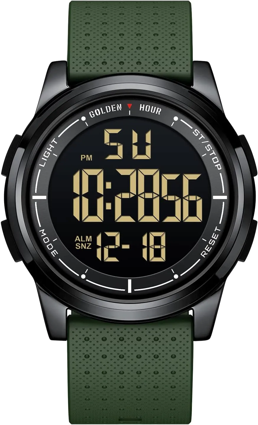 GOLDEN HOUR Ultra-Thin Minimalist Sports Waterproof Digital Watches Men with Wide-Angle Display Rubber Strap Wrist Watch for Men Women