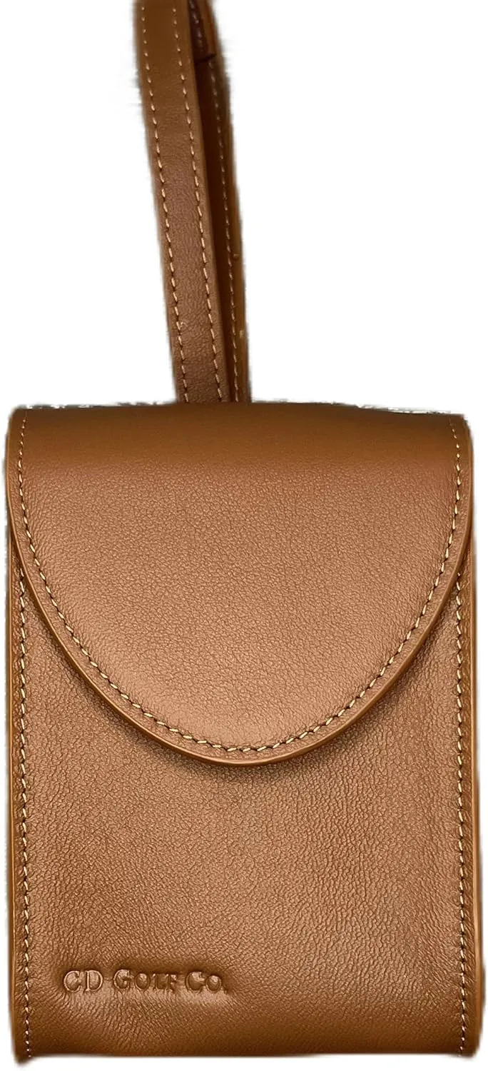 Golf Rangefinder Case - Preimum Leather, Magnetic Close, Universal Fit, Bushnell, Callaway, Belt Loop, Stylish Stitching