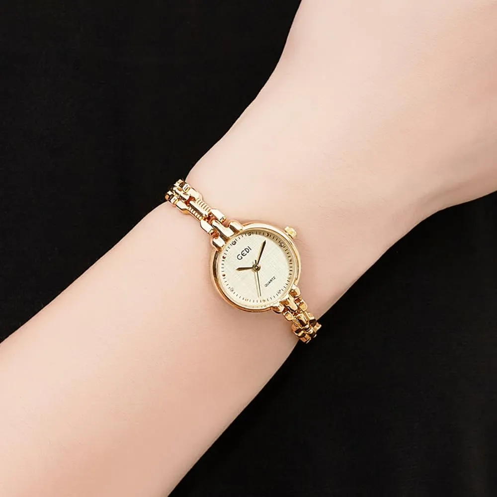 Gosasa Bracelet Watch for Women Fashion Dress Quartz Women's Wristwatch Small Elegant Ladies Watch with Stainless Steel Luxury Gold Waterproof Watch