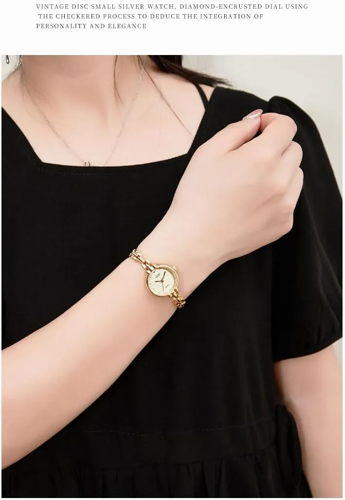 Gosasa Bracelet Watch for Women Fashion Dress Quartz Women's Wristwatch Small Elegant Ladies Watch with Stainless Steel Luxury Gold Waterproof Watch