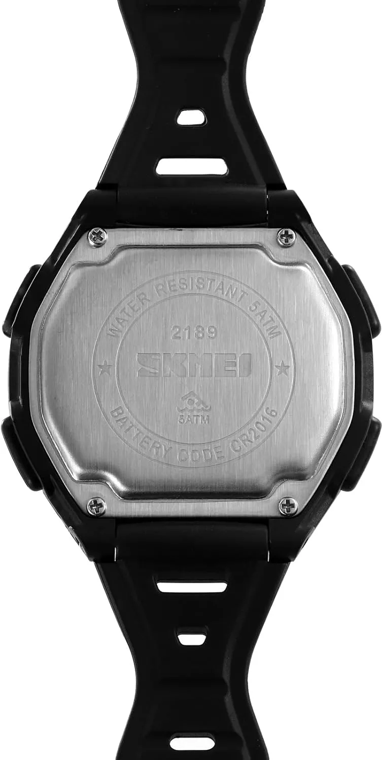 Gosasa Multifunction Digital Men's Watch Back Light Outdoor Sport Watch for Men Alarm Stopwatch Fashion Casual Wristwatch TPU Strap Count Down Cool Watches for Male