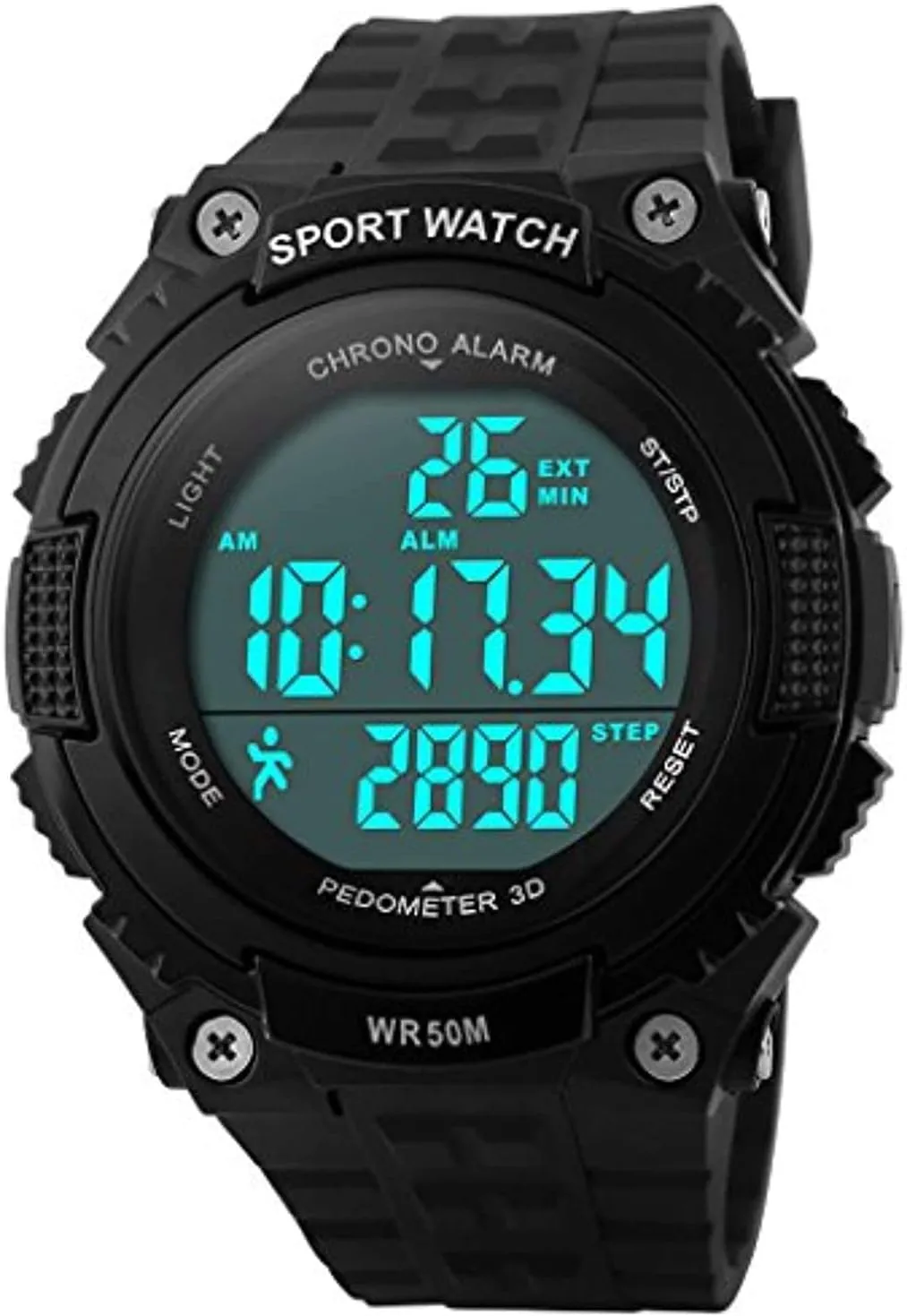 Gosasa Sports Waterproof Digital Fitness Watch Pedometer Multifunction Men's Wristwatches