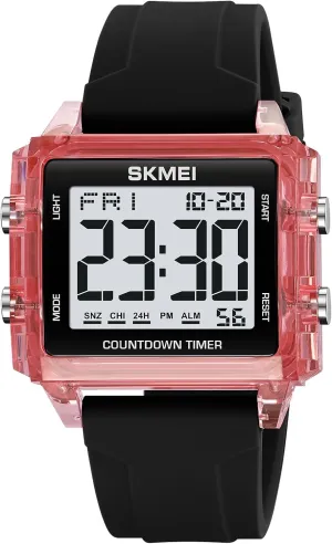 Gosasa Unisex Digital Watch Women Men Multifunction Outdoor Sport Watches Casual Silicone Strap Stopwatch Alarm Countdown Dual Time 50M Waterproof (Blue)