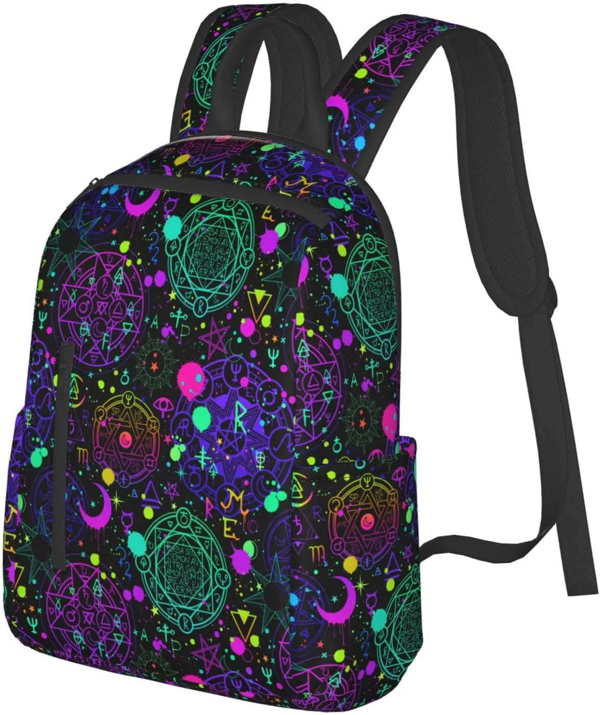 gothic trippy purple sun moon magic alchemical cosmic witch witchy Backpack Lightweight Backpack for College Travel Work for Men and Women