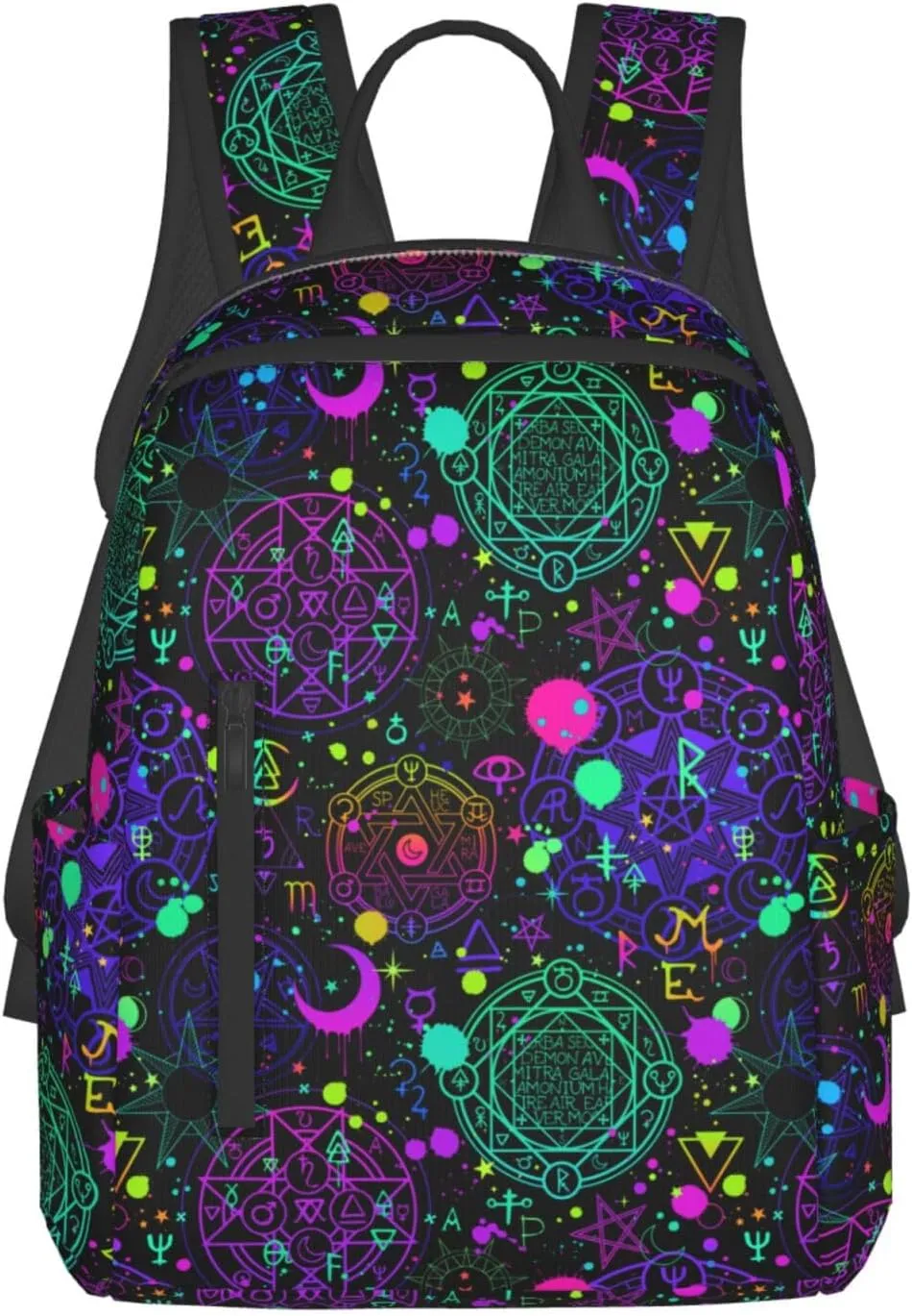 gothic trippy purple sun moon magic alchemical cosmic witch witchy Backpack Lightweight Backpack for College Travel Work for Men and Women
