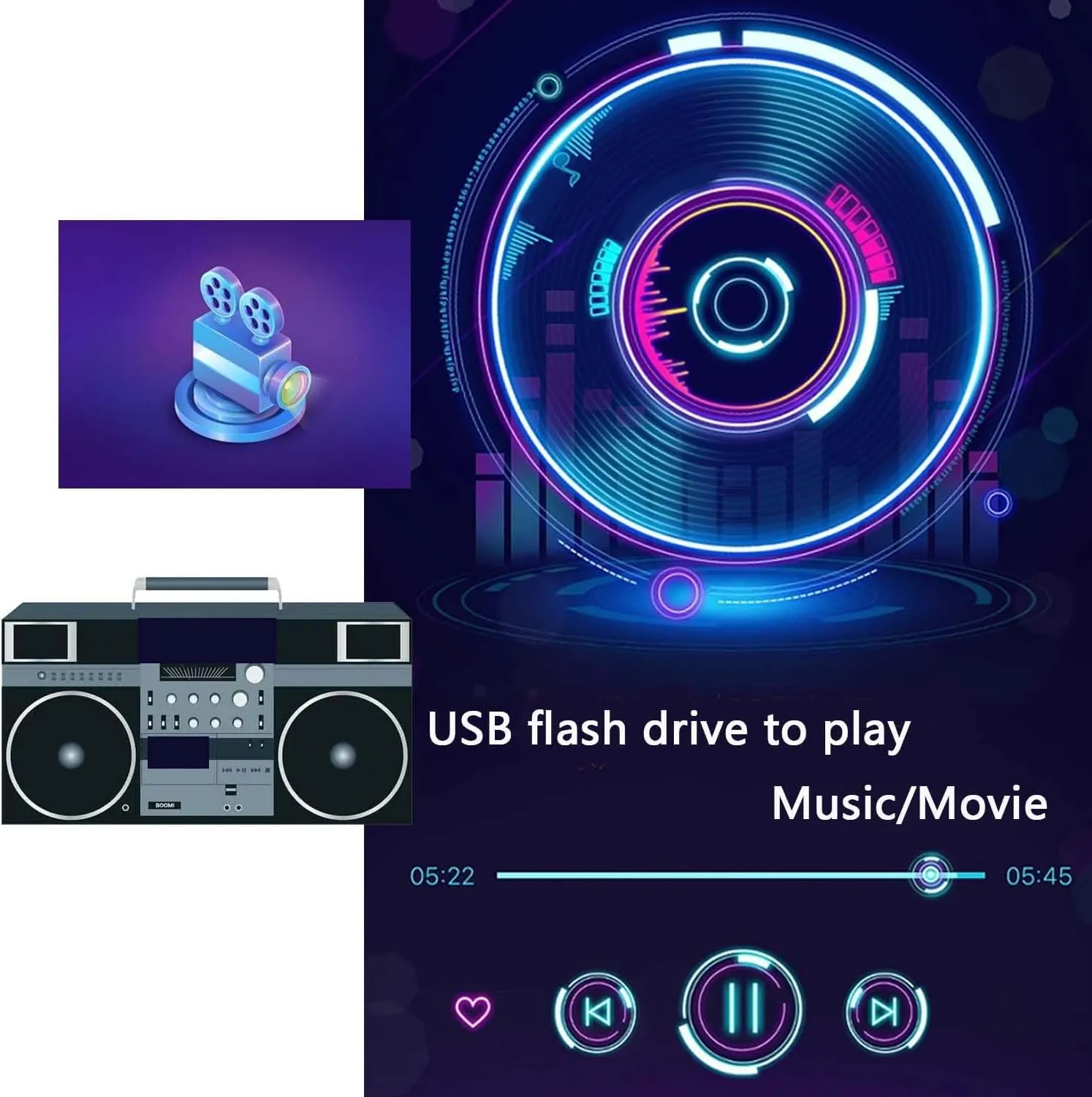 GPS Navigation Car Stereo with Carplay 10.36-Inch 6 Split 128GB 1080P Backup Camera Monitor & Built-in DVR for RV Truck Trailer Rear Side Front Reversing View Wired System Waterproof DGPS6