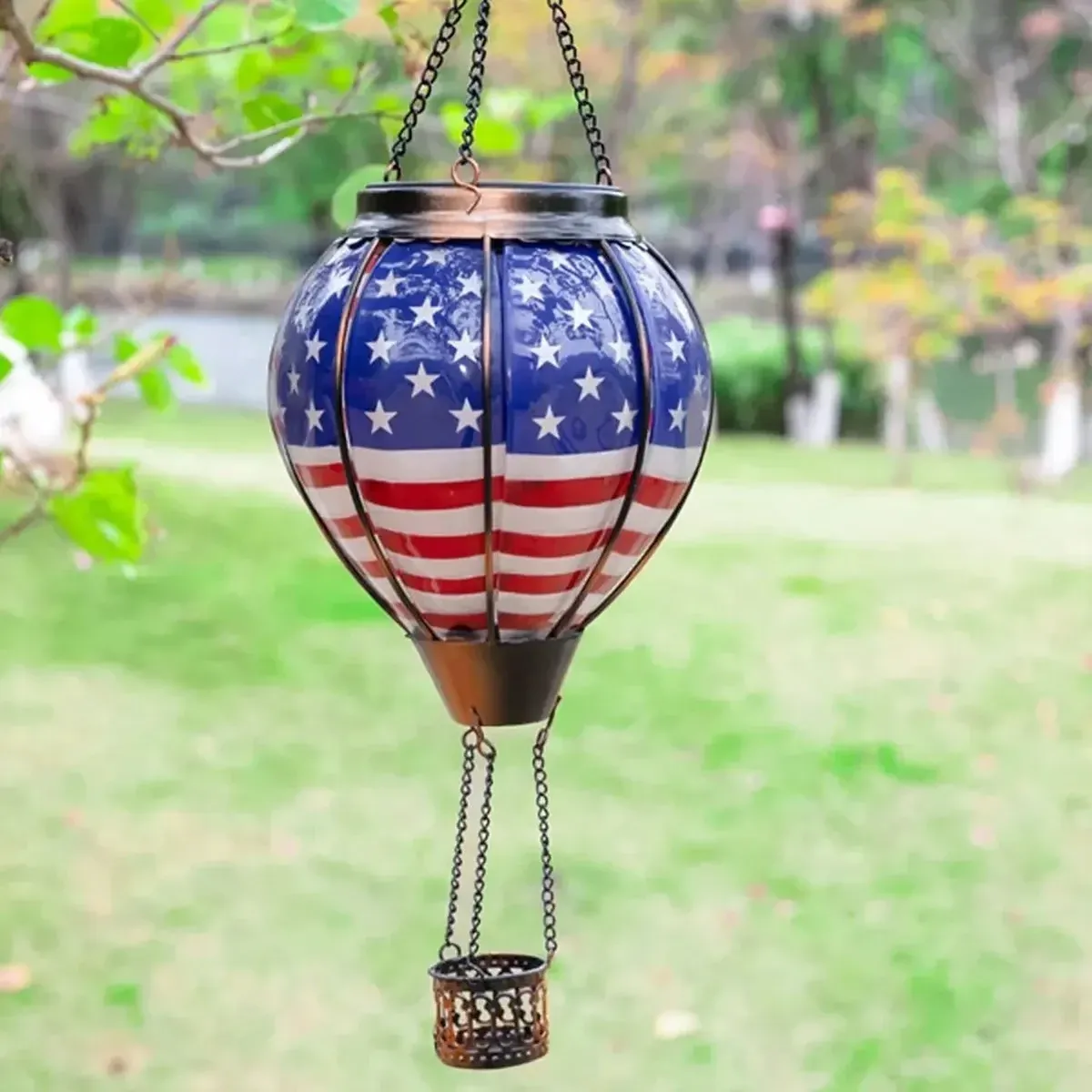 GreenLeavesGarden | Hot air balloon solar simulated flame lantern