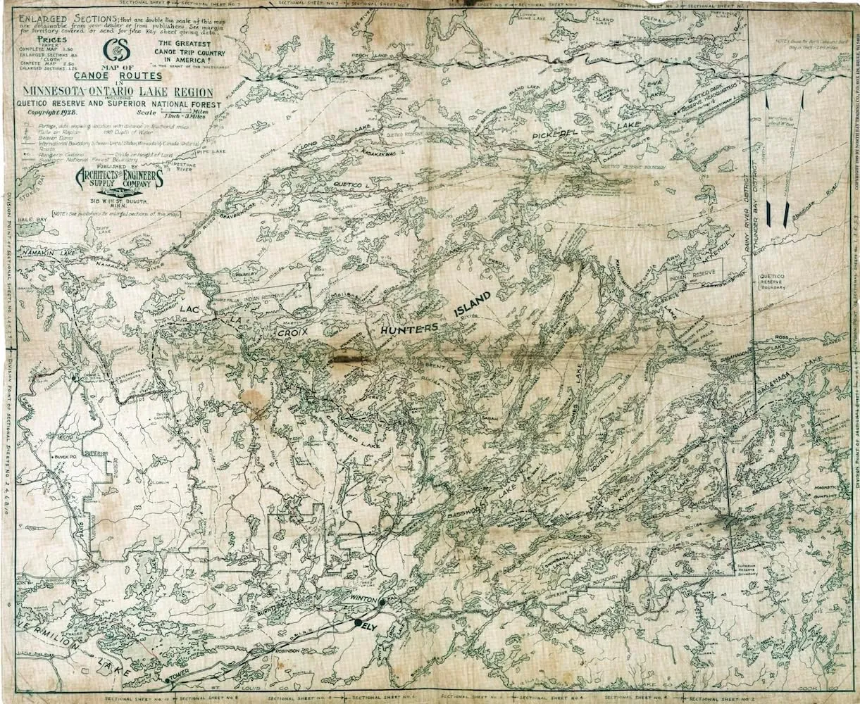 Greggar’s Map – 1928 Canoe Country Cloth Map Replica of BWCA and Quetico – Durable, Moisture-Wicking Fabric for Collectors and Adventurers by True North Map Company