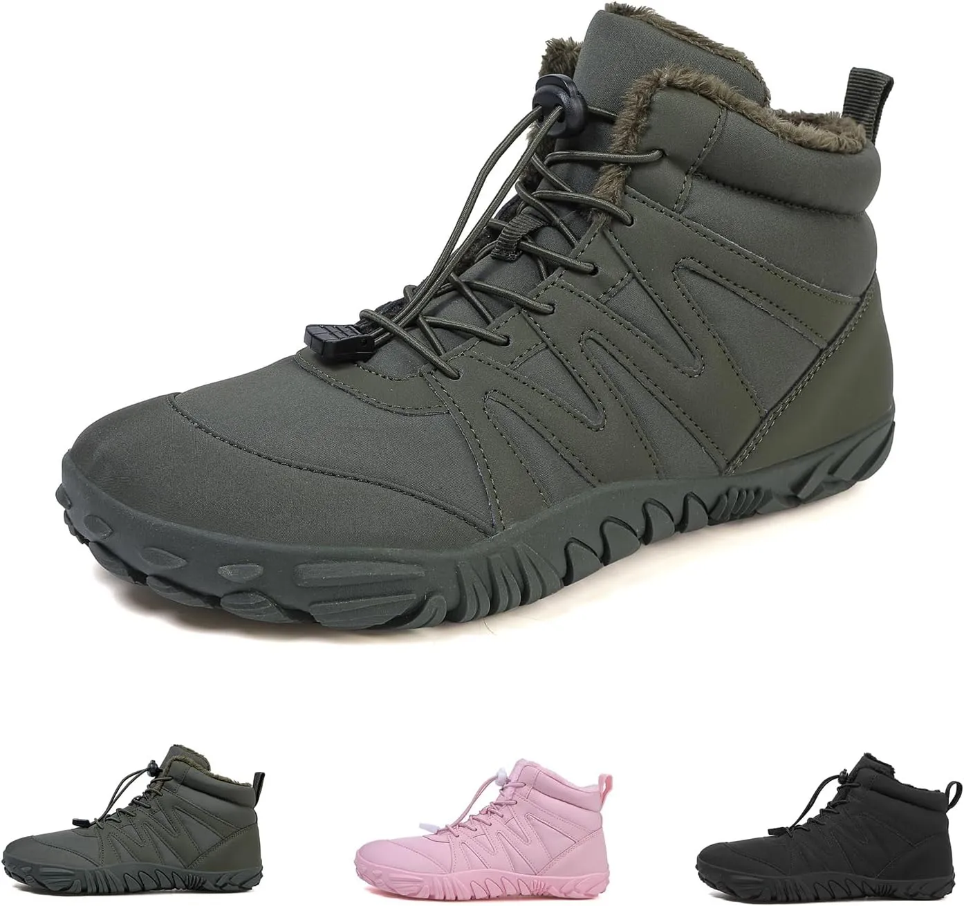 Grounded Winter Footwear for Women, Hike Winter Footwear Barefoot Women Men, Barefoot Shoes Waterproof Wide Toe Box Boots