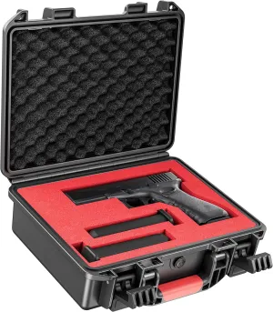 Gun Case Handgun Case TSA Approved Firearm Travel Case Pistol Case Hard Shell Gun Safe DIY Waterproof & Shockproof Lockable 9mm Gun Case