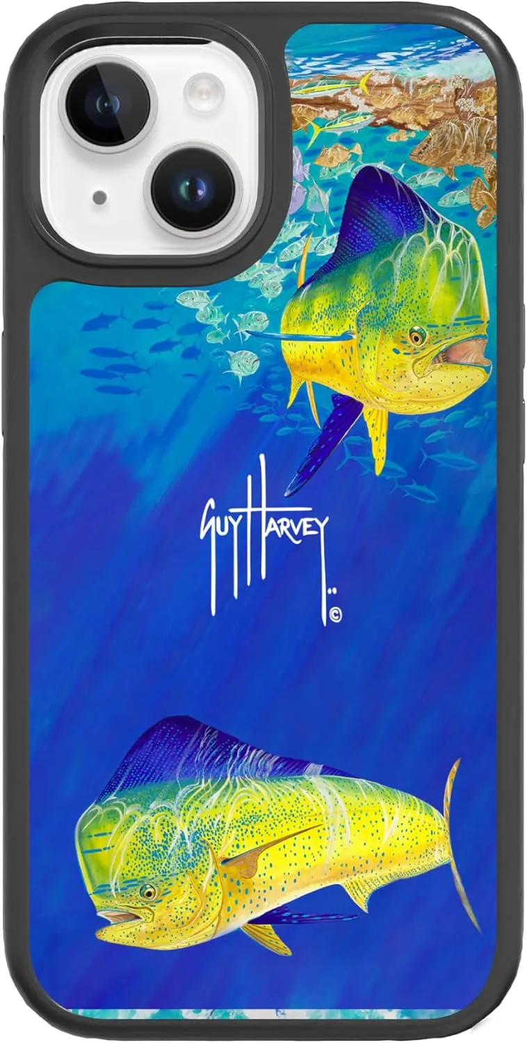 Guy Harvey Break Away Dual-Layer Case in Onyx Black Designed for iPhone 15 by cellhelmet [Compatible with MagSafe] 13ft Drop Proof Certified | Shock Proof - Durable | As Seen on Shark Tank
