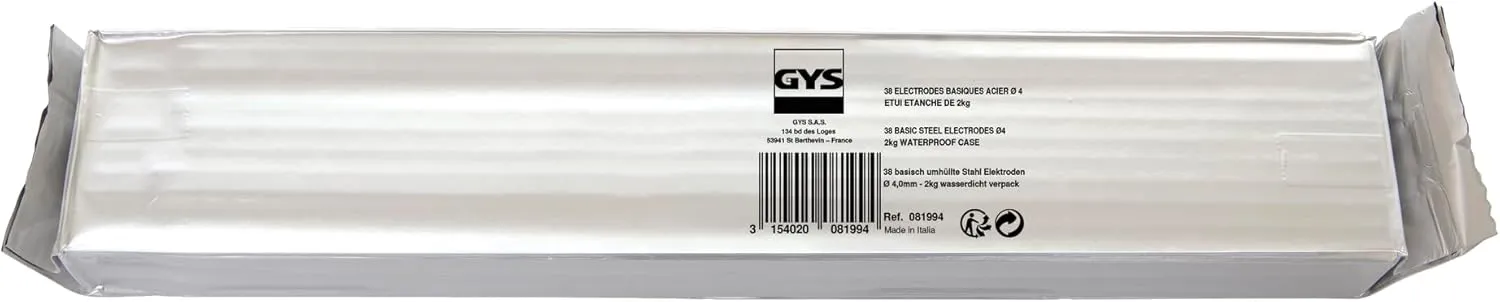 GYS - 38 basic steel electrodes Ø 4 - waterproof case of 2 kg - 081994
