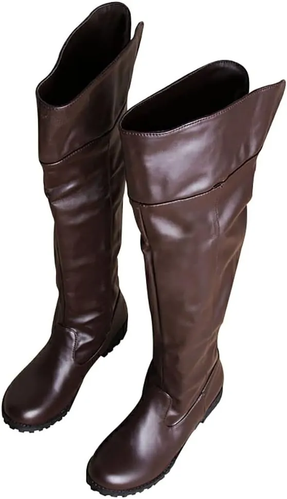Han shan Cosplay Boots Shoes Unisex Knee High Riding Boots Leather Tall Boots