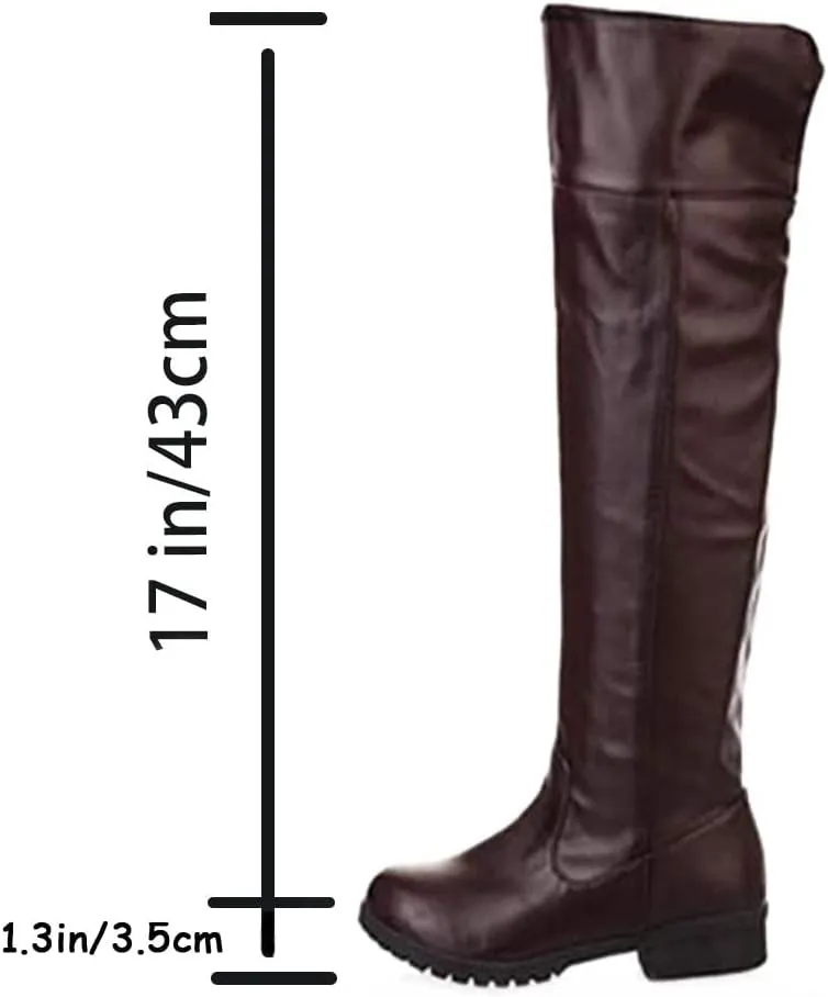 Han shan Cosplay Boots Shoes Unisex Knee High Riding Boots Leather Tall Boots