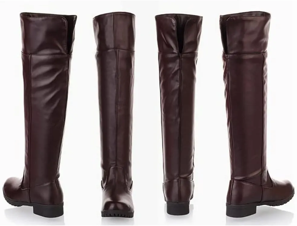 Han shan Cosplay Boots Shoes Unisex Knee High Riding Boots Leather Tall Boots