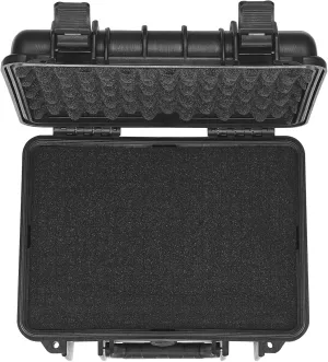 Happybuy Black Lockable Hard Pistol Case, Waterproof & Dustproof. Sized 14.1×11.5×7.6 in, with Pre - cut PU Foam, Perfect for Storing 2 Pistols