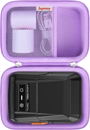 Hard Carrying Case for SUPVAN T50M Pro Bluetooth Label Maker Machine, Inkless Labeler Storage Travel Holder fit Label Tape, Charging Cable, User Manual, Purple