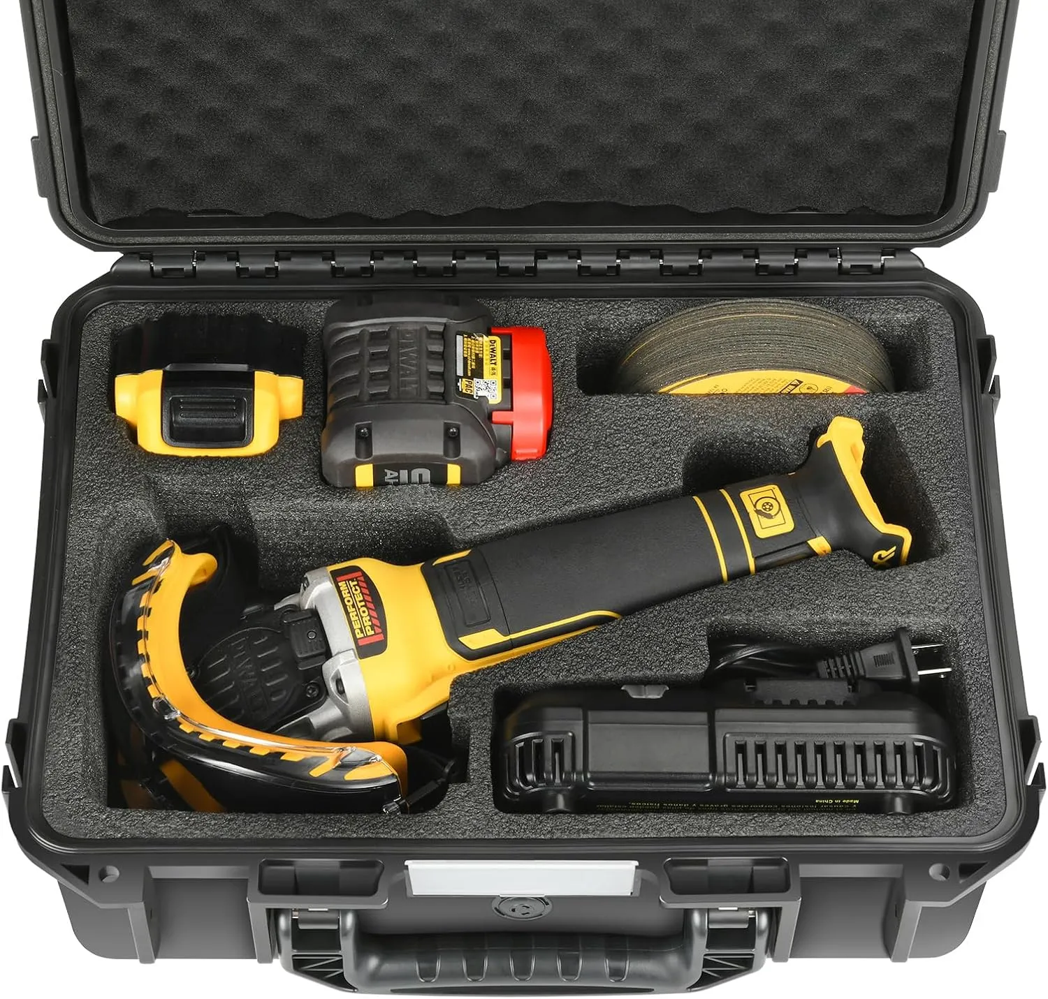 Hard Case for Dewalt Angle Grinder - Tool Bag for Dewalt 20V MAX Grinder Tool DCG416 | DCG415 | DCG413 | DCG405B, Waterproof Tool Box for Dewalt Grinder/Cutting Wheels/Battery/Charger (Case Only)