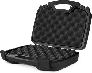 Hard Pistol Case with Foam,Lockable Waterproof Portable 2 Handguns Magazine Storage Box for Outdoor Shooting Hunting Range