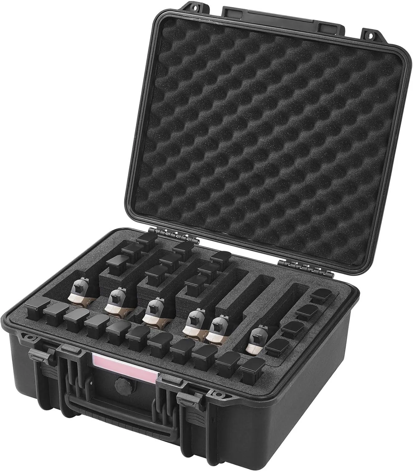 Hard Pistol Cases with Pre-cut Lining Lockable Pistol Case for 6 Pistol