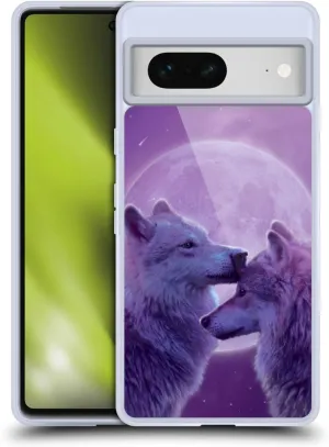Head Case Designs Officially Licensed Vincent HIE Loving Wolves Canidae Soft Gel Case Compatible with Google Pixel 7