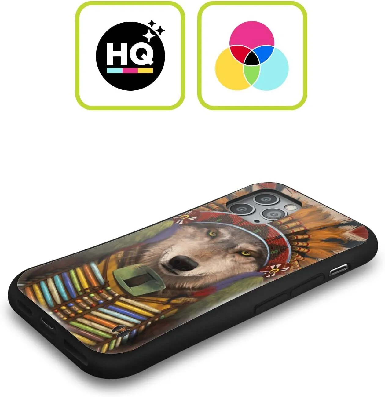 Head Case Designs Officially Licensed Vincent HIE Wolf Spirit Chief Canidae Hybrid Case Compatible with Apple iPhone 11