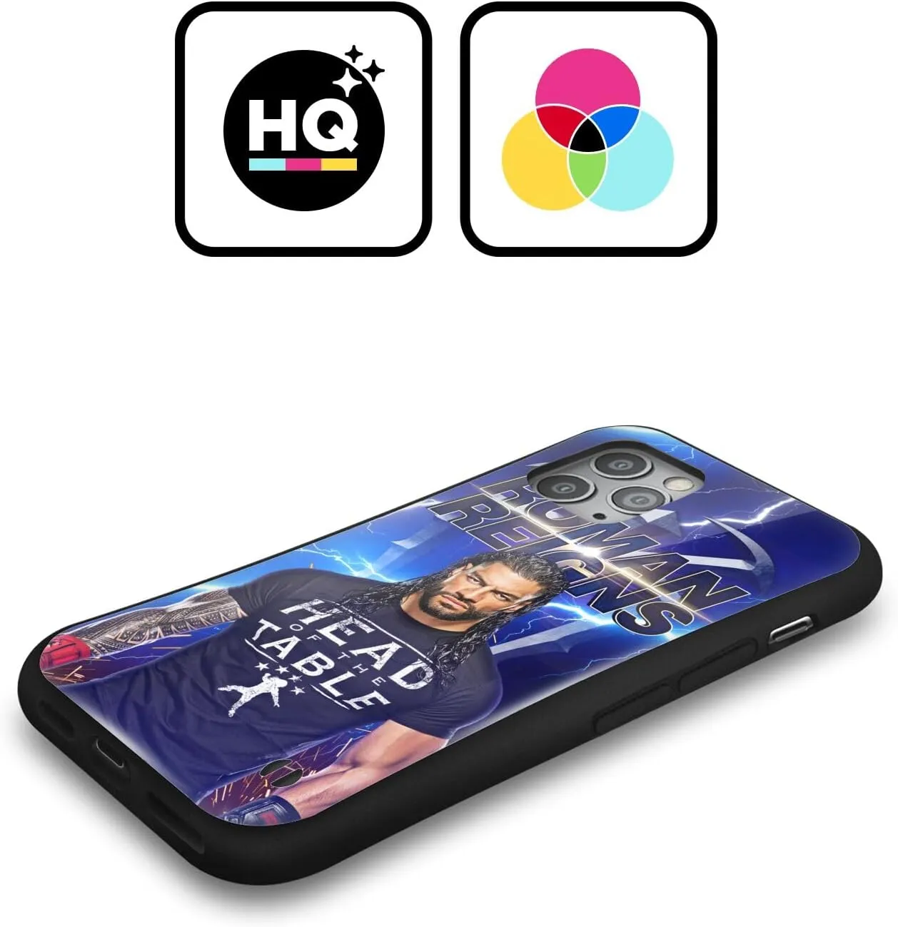 Head Case Designs Officially Licensed WWE Lightning Roman Reigns Hybrid Case Compatible with Apple iPhone 15 Plus