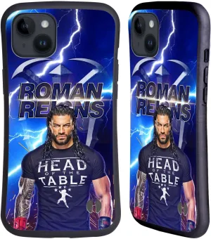Head Case Designs Officially Licensed WWE Lightning Roman Reigns Hybrid Case Compatible with Apple iPhone 15 Plus