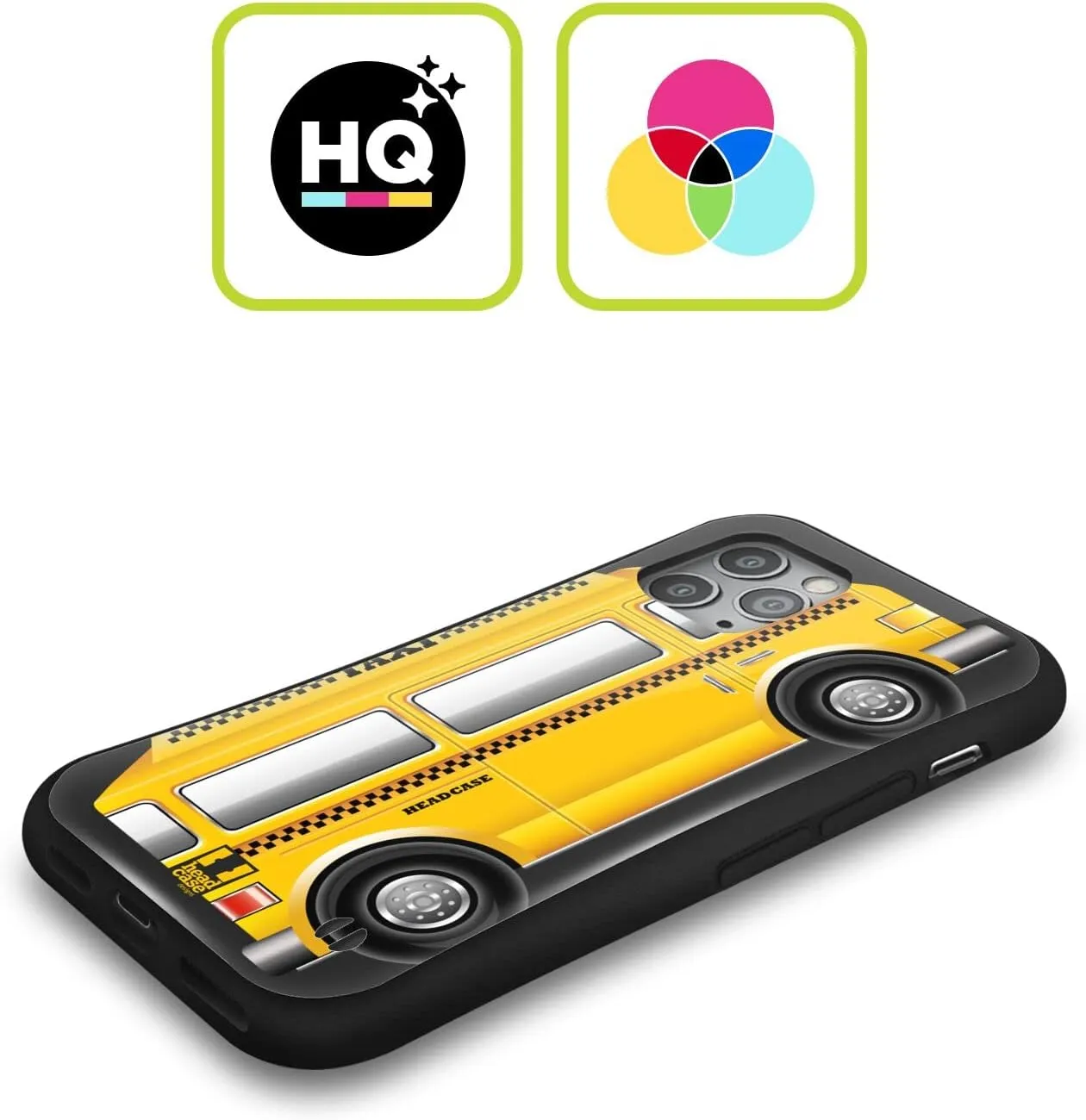 Head Case Designs Taxi Van Yellow Cab Hybrid Case Compatible with Apple iPhone 16e