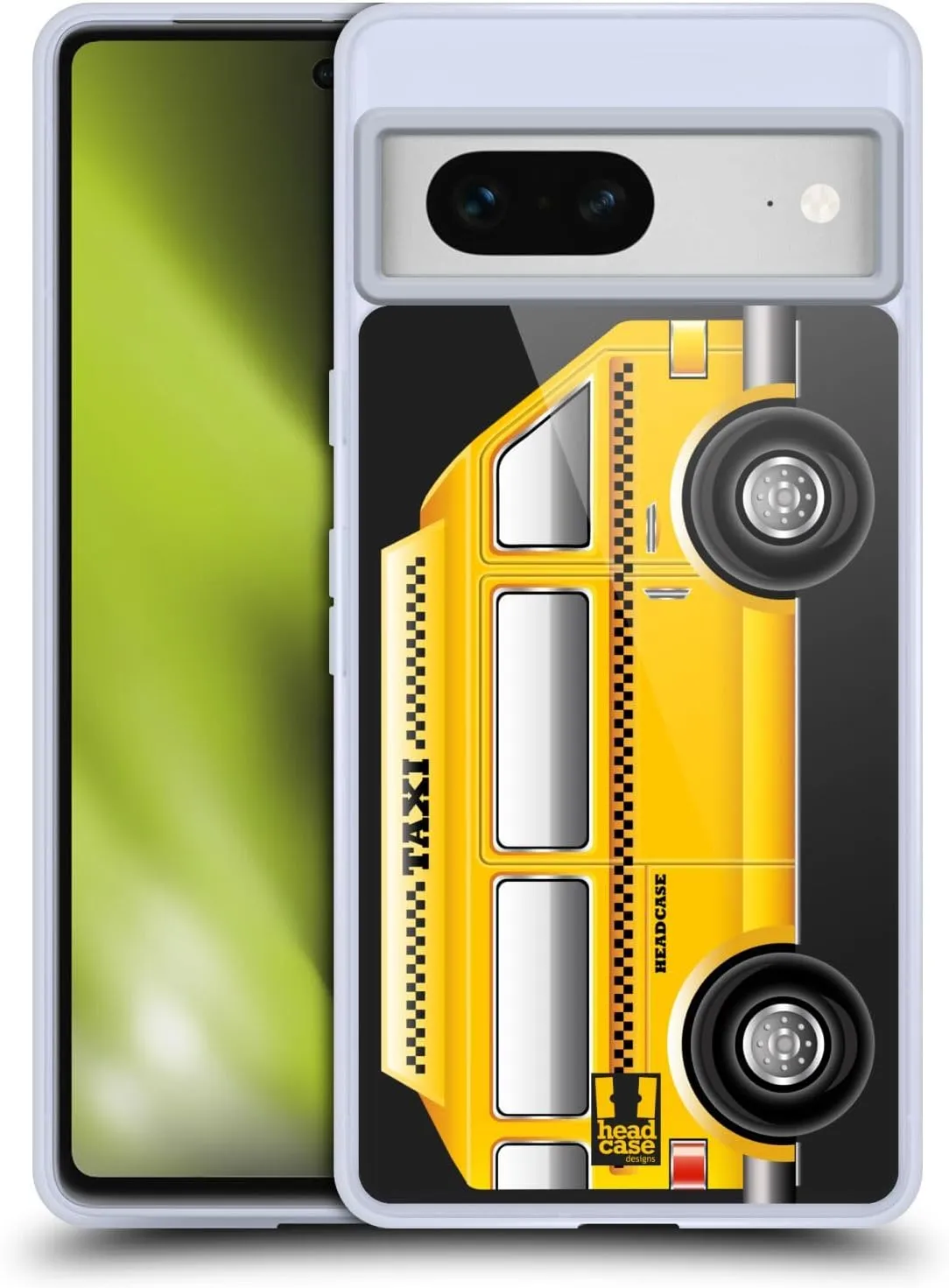 Head Case Designs Taxi Van Yellow Cab Soft Gel Case Compatible with Google Pixel 7