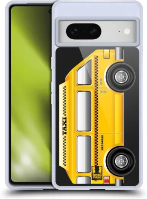 Head Case Designs Taxi Van Yellow Cab Soft Gel Case Compatible with Google Pixel 7