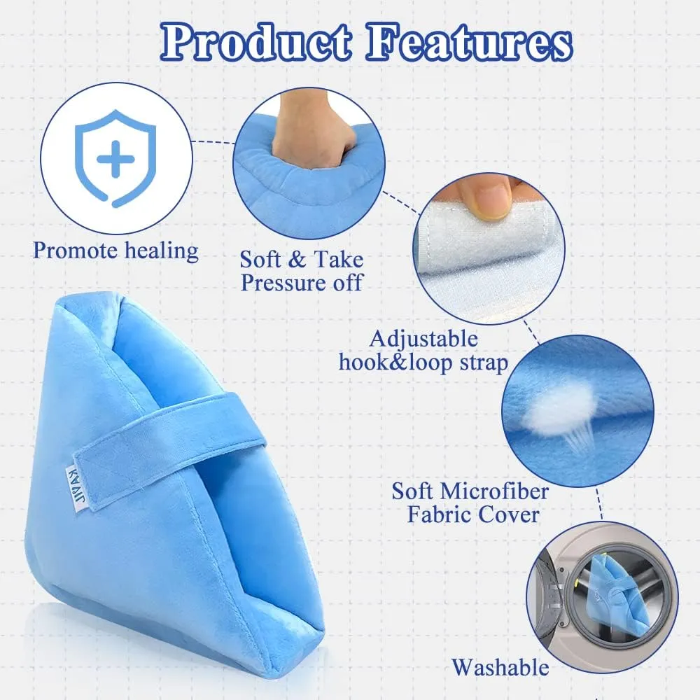 Heel Protectors for Pressure Sores Medical Boots for Foot Injuries Supports Cushion for Heel Pain Relief Prevention Bed Sore Ulcer Ankle Pillow (Flannel - 1Piece)