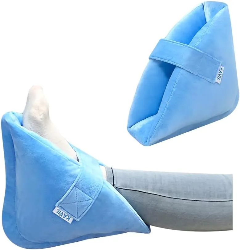 Heel Protectors for Pressure Sores Medical Boots for Foot Injuries Supports Cushion for Heel Pain Relief Prevention Bed Sore Ulcer Ankle Pillow (Flannel - 1Piece)