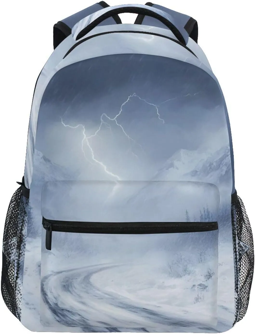Highway Blizzard Travel Backpack Waterproof Laptop Bookbags Lightweight Large Capacity Multi Pockets Casual School Shoulder Bag 15L