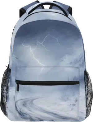 Highway Blizzard Travel Backpack Waterproof Laptop Bookbags Lightweight Large Capacity Multi Pockets Casual School Shoulder Bag 15L