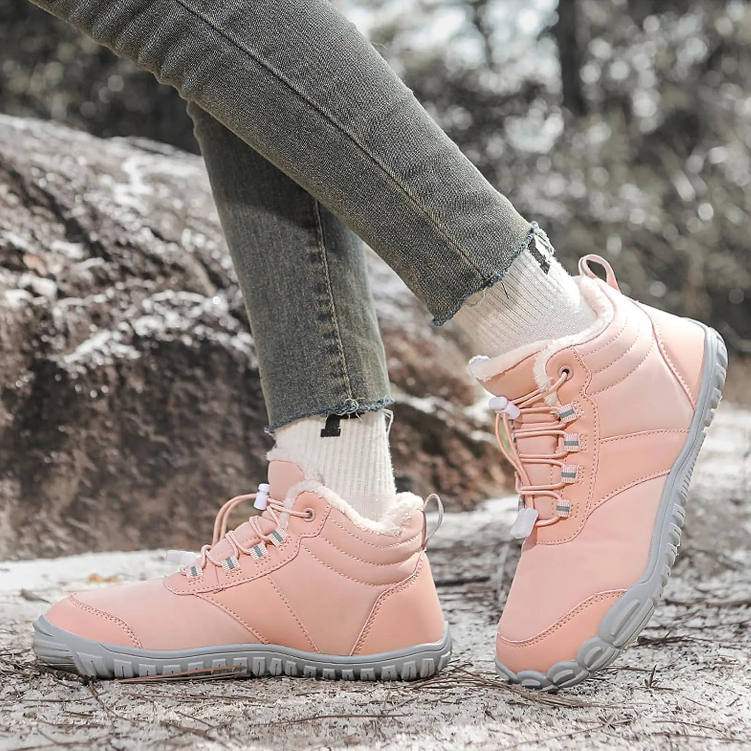 Hike Winter Footwear Barefoot Womens, 2024 Waterproof Autumn Wide Toe Box Barefoot Walking Shoes Boots