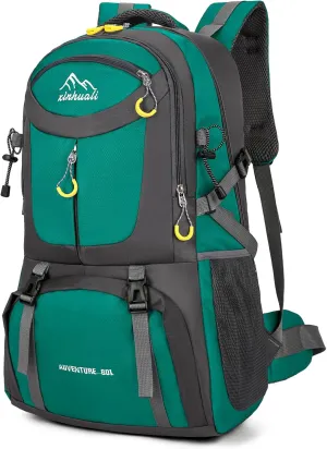 Hiking Backpack, 60L Large Camping Backpack Waterproof for Travel, Lightweight Day pack for Men Women, Green