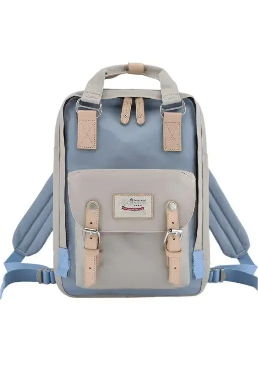 Himawari Contrast Waterproof Nylon Backpack